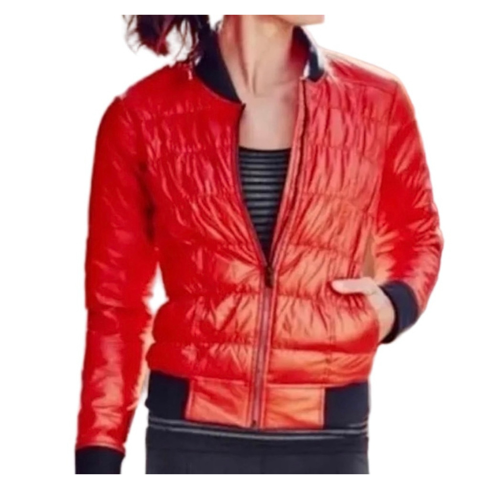 NWT Athleta 800 Down Fill Bomber Jacket Feather Red size XS featherdry